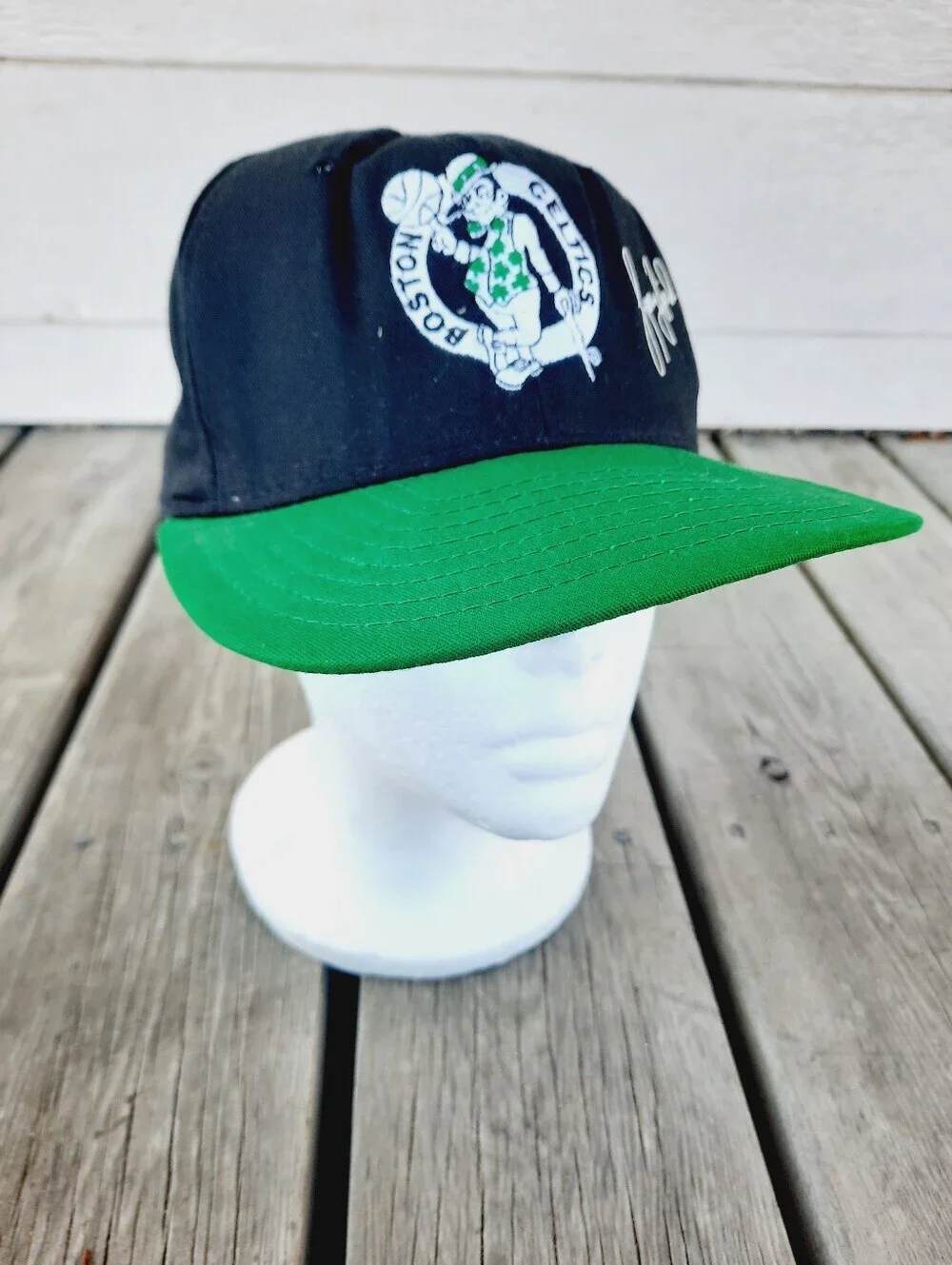 Vintage 90s AJD Boston Celtics Larry Bird #33 NBA Basketball Snapback Hat OS